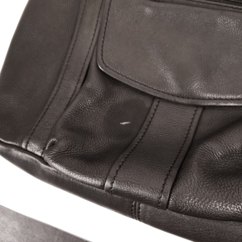 FLAW Fossil Black Leather Handbag Shoulder Bag Vintage Purse - Picture 7 of 16